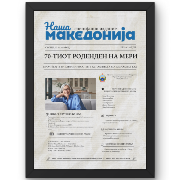 70-ти роденденски постер; Наша Македонија