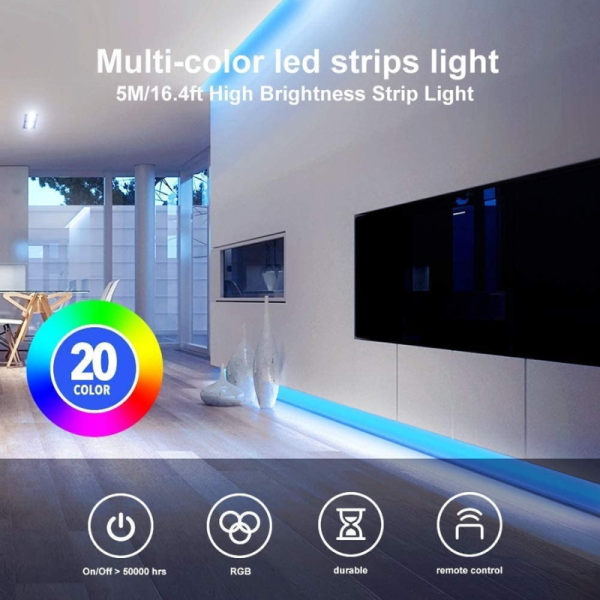 СЕТ од ДИГИТАЛНА RGB Лед Лента Водоотпорна 10м
